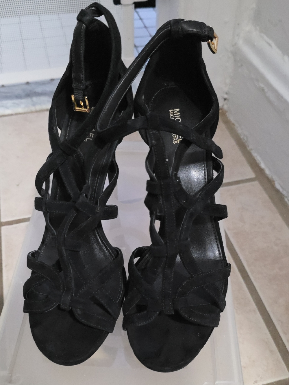 MICHAEL Michael Kors Black Strappy High Heel Sandals